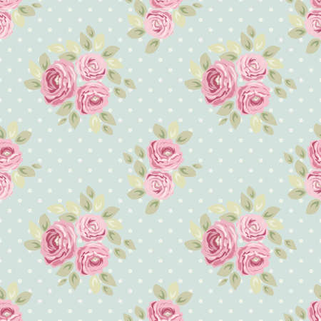 Cute vintage seamless shabby chic floral pattern for your decoration, can be used as wallpapers, fabrics design etcのイラスト素材