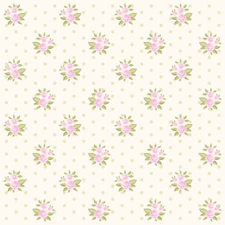 Cute vintage shabby chic floral backgroundのイラスト素材