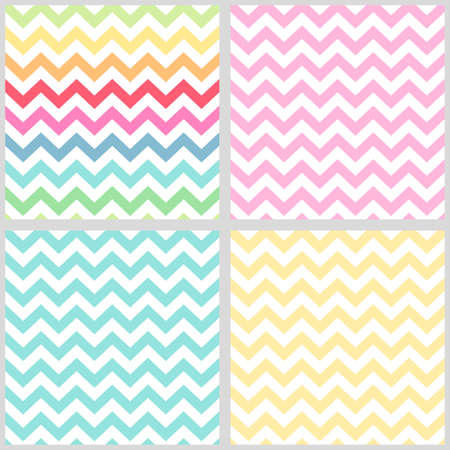 Set of four primitive seamless retro patternsのイラスト素材