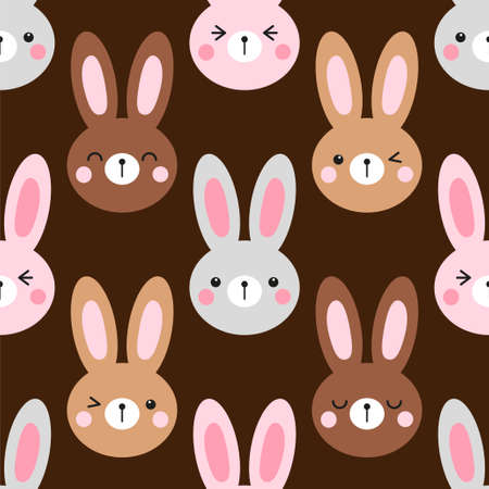 Cute Easter Rabbit pattern designのイラスト素材