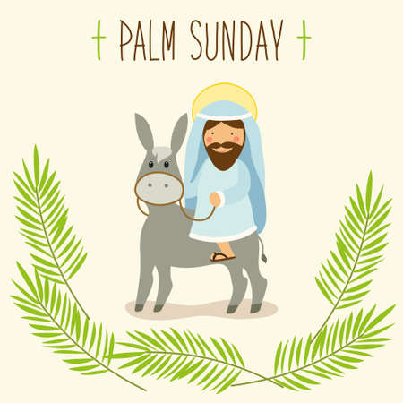 Palm Sunday banner as religious holidays symbolsのイラスト素材