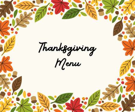 Cute Autumn Leaves frame can be used for shopping sale or promo poster and frame leaflet or web bannerのイラスト素材