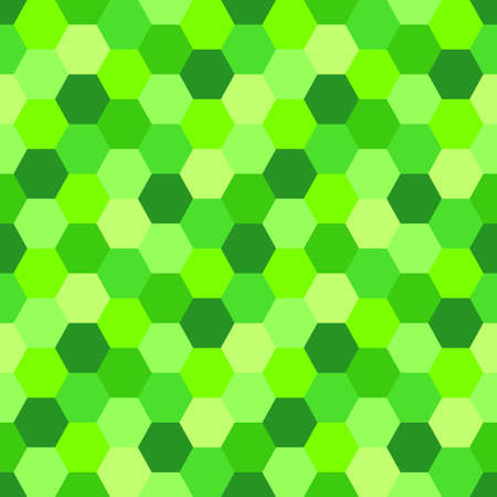 Geometric Seamless Abstract Background with Hexagon shapes as mosaic pattern in trendy 2019 color UFO Green for your decorationのイラスト素材
