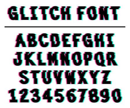80s style VHS glitch fontのイラスト素材