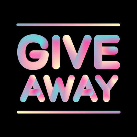 Futuristic holographic 3D effect Giveaway post for promotion in social networkのイラスト素材