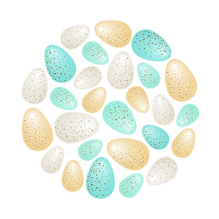 Cute luxury Easter background with dotted eggsのイラスト素材