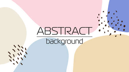 Creative desktop banner background with hand drawn abstract textured shapes, neutral colorsのイラスト素材