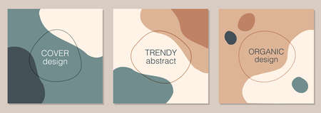 Vector set of minimal fluid organic shapes, abstract background
