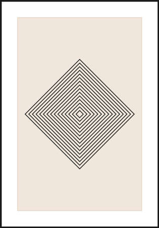 Minimal 20s geometric design poster, vector template with primitive shapesのイラスト素材