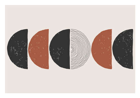 Trendy abstract aesthetic creative minimalist artistic hand drawn compositionのイラスト素材