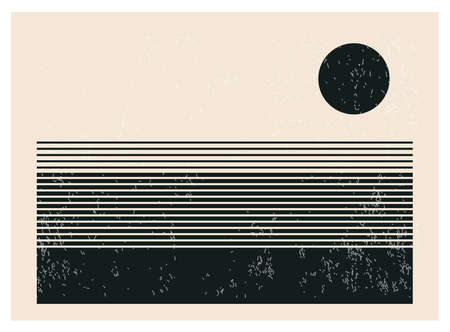 Trendy abstract creative minimalist artistic black and white compositionのイラスト素材