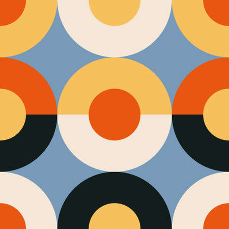 Trendy minimalist seamless pattern with abstract creative geometric compositionのイラスト素材