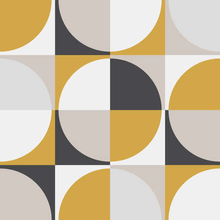 Cute Scandinavian geometric seamless pattern with circles in neutral colors