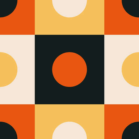 Trendy minimalist seamless pattern with abstract creative geometric compositionのイラスト素材