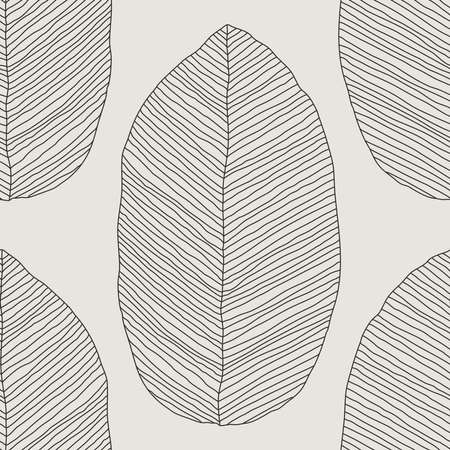 Trendy minimalist seamless botanical pattern with line art compositionのイラスト素材