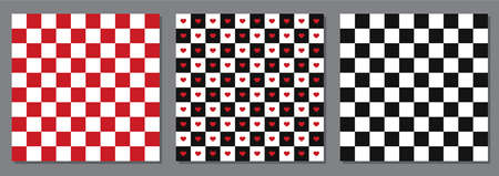 Set of checkered retro 1970s style abstract backgroundsのイラスト素材