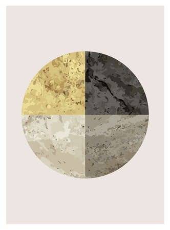 Minimal 20s geometric design poster, vector template with primitive shapesのイラスト素材