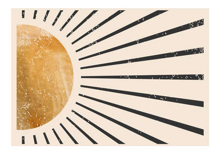 Minimal 20s geometric design poster, vector template with primitive shapesのイラスト素材