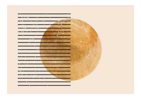 Minimal 20s geometric design poster, vector template with primitive shapesのイラスト素材