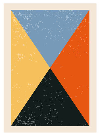 Minimal 20s geometric design poster, vector template with primitive shapesのイラスト素材