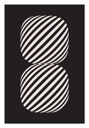 Minimal 20s geometric design poster, vector template with primitive shapes