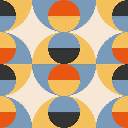 Trendy minimalist seamless pattern with abstract creative geometric compositionのイラスト素材