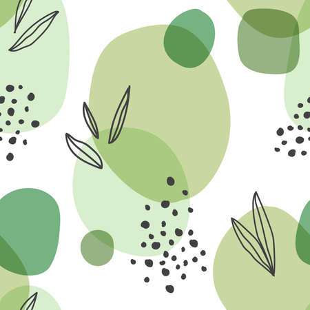Beautiful trendy hand drawn organic shapes seamless repeating patternのイラスト素材