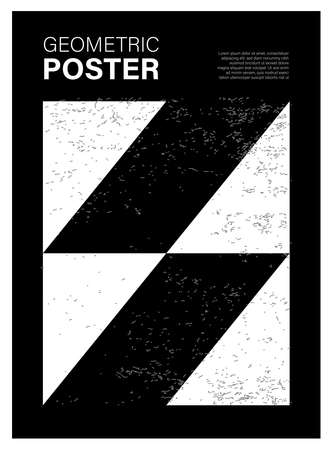 Minimal geometric design poster, vector template with primitive shapesのイラスト素材