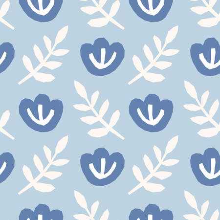 Cute trendy seamless pattern with abstract collage of organic shapesのイラスト素材