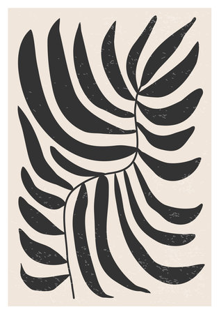 Matisse inspired contemporary collage botanical minimalist wall art posterのイラスト素材