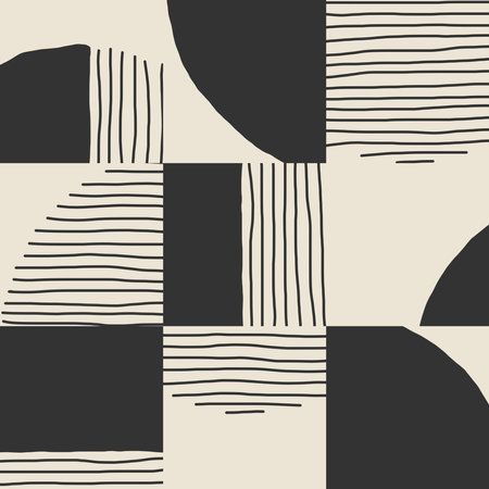 Cute trendy motley seamless pattern with abstract paper cut elements shapeのイラスト素材