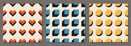 Trendy minimalist seamless pattern with abstract creative geometric compositionのイラスト素材