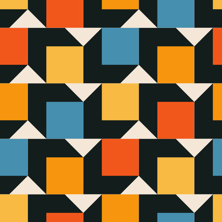 Trendy minimalist seamless pattern with abstract creative geometric compositionのイラスト素材