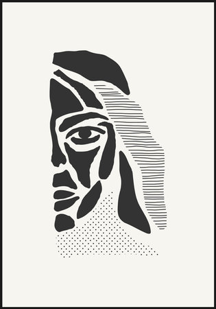 Trendy contemporary poster, risograph aesthetics, riso print effectのイラスト素材