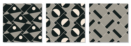 Set of trendy minimalist  pattern with abstract geometric creative artistic composition