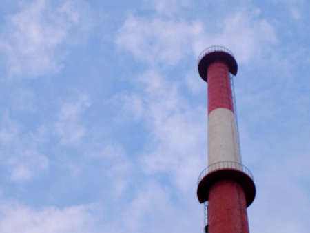 The tower is a chimney without smoke.の写真素材