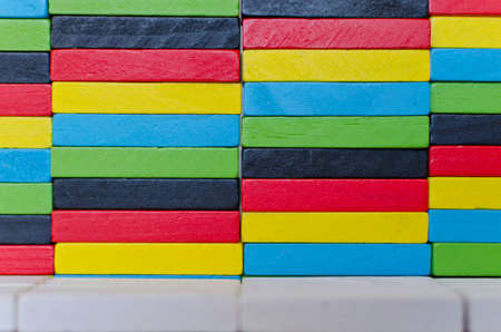 puzzles and colored figures with numbers and letters used in occupational therapy, for rehabilitation or learningの写真素材