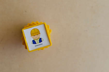 yellow chips with question mark and professions