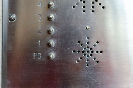 electric bell of apartment buildingの写真素材