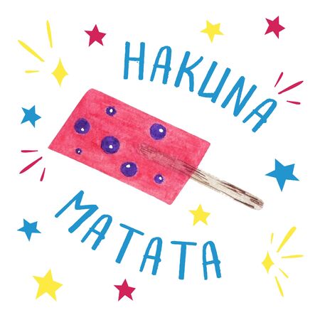 Hand drawn watercolor raspberry ice cream, illustration isolated on white backgroundの写真素材