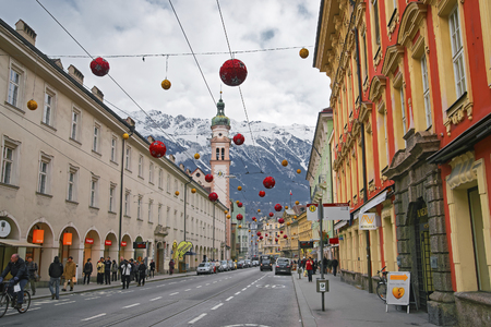 INNSBRUCK, AUSTRIA - JANUARY 4, 2010: St Josef Church in Innsbruck in Austria at Christmasのeditorial素材
