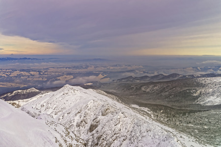 Kasprowy Wierch peak in Zakopane in Tatra Mountains in winter. Zakopane is a town in Poland in Tatra...