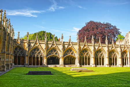 Cloister Garden in Canterbury Cathedral in Canterbury in Kent of England. It is one of the most famous cathedrals in England. It is the Archbishop of Canterbury Cathedral.の写真素材
