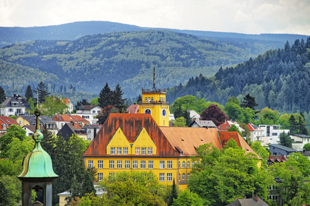 Panoramic view of Baden-Baden city and the hills. Baden-Baden is a spa town. It is situated in Baden-Wurttemberg in Germany.の写真素材