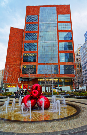 New York, USA - April 24, 2015: Street view in Financial District in Lower Manhattan, New York City, USAのeditorial素材