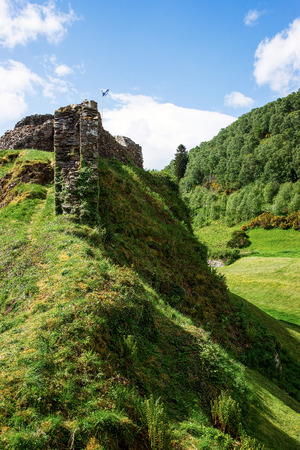 Ruins of Urquhart Castle at Loch Ness in Scotland. Loch Ness is a city in the Highlands in Scotland in the United Kingdom.の写真素材