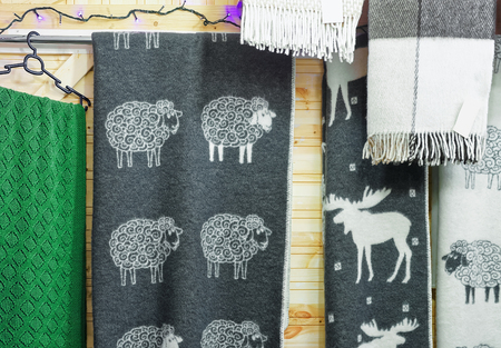 Woolen wrap at the Vilnius Christmas Market, Lithuania.
