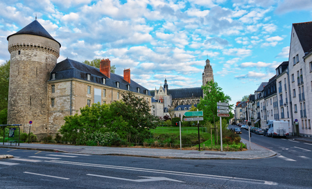 Tours, France - May 6, 2012: Chateau and Cathedral of Tours in Indre et Loir department of Loire Valley, France.のeditorial素材