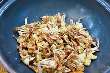Fried Seafood at Myeongdong open street market in Seoul, South Koreaの写真素材