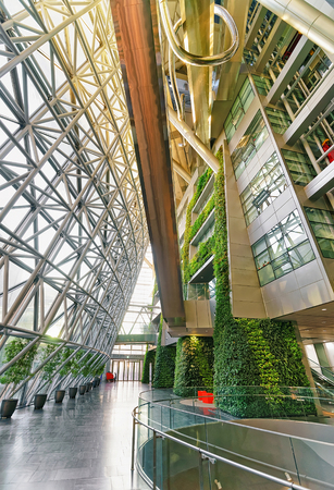 Seoul, South Korea - March 11, 2016: Elevator and wall at Modern Seoul City Hall which is open to public in Taepyeongno in Seoul, South Koreaのeditorial素材